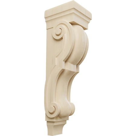 Ekena Millwork 8"W x 9"D x 30"H Large Jumbo Traditional Wood Corbel, Rubberwood CORW08X09X30TRRW
